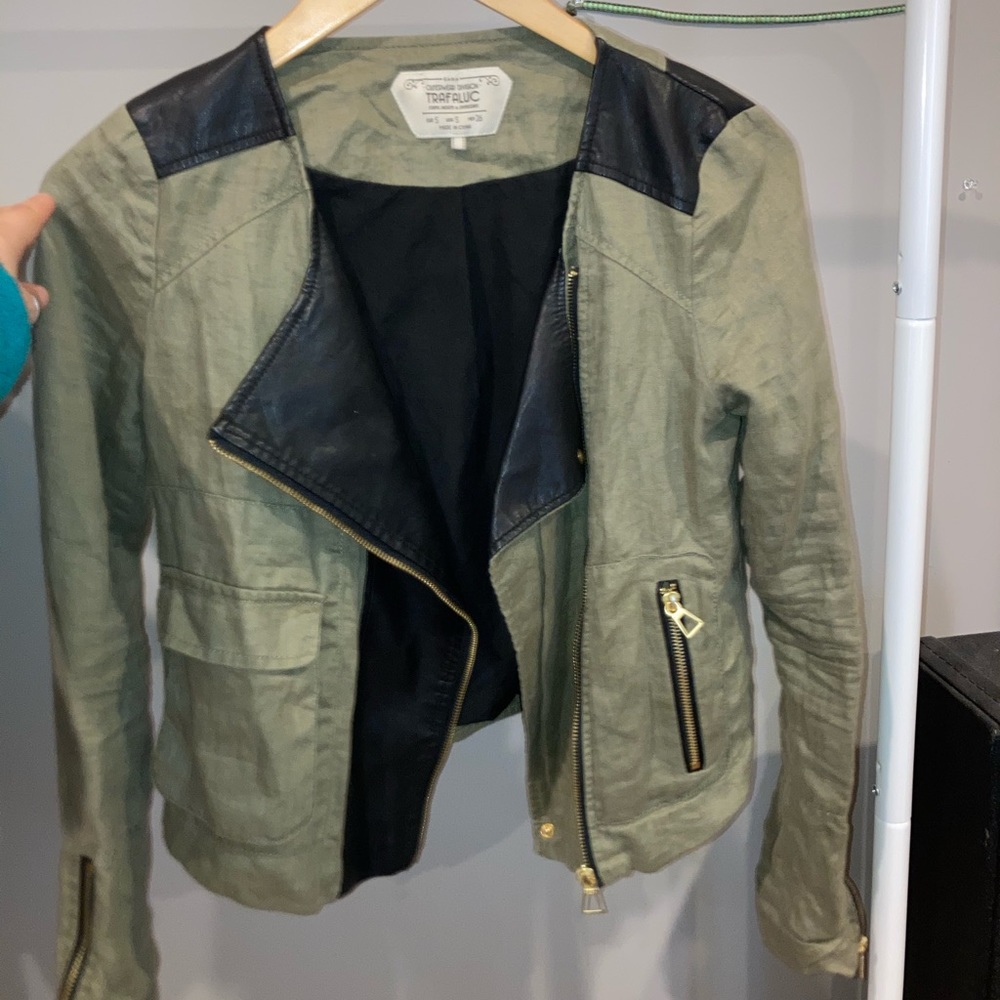 Zara Outerwear Division Leather and cargo jacket